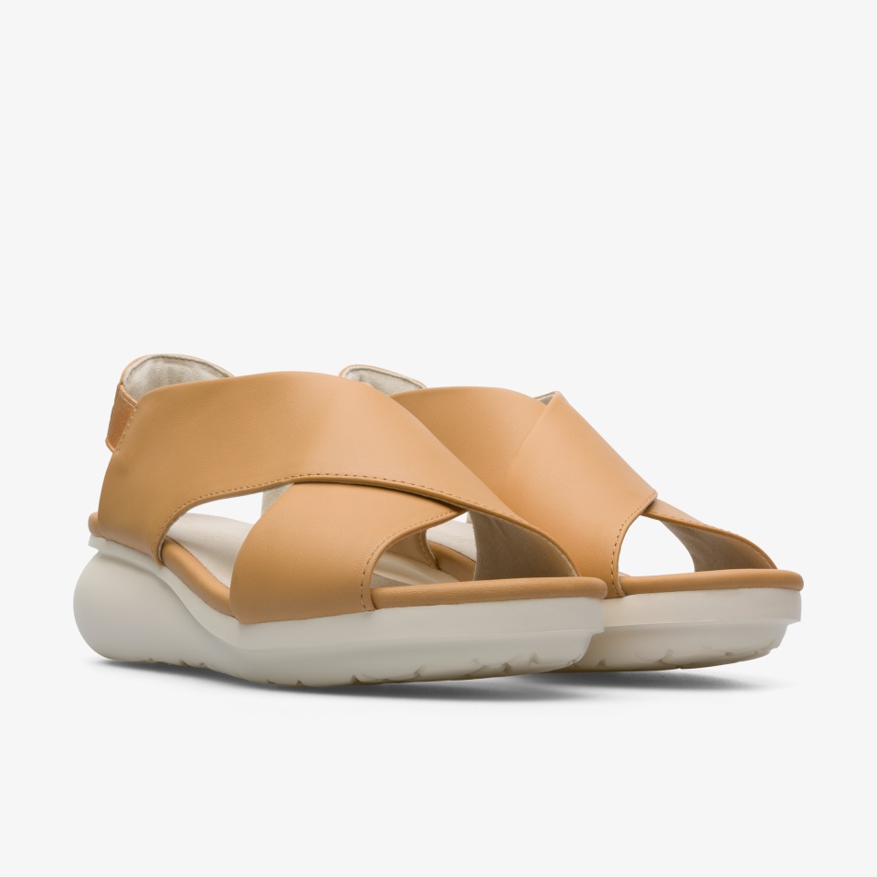 Camper Balloon White/Khaki - Camper Women's Wedges ||6892-IBJGT||